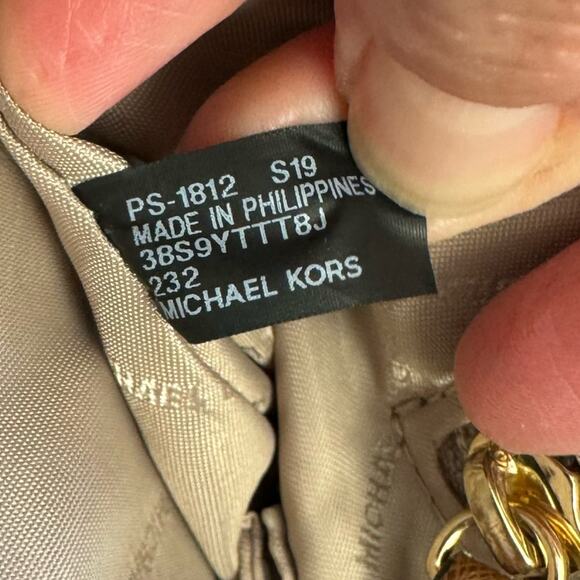 Michael Kors Jet Set Canvas Monogram Large Tote Bag Purse - Picture 9 of 10